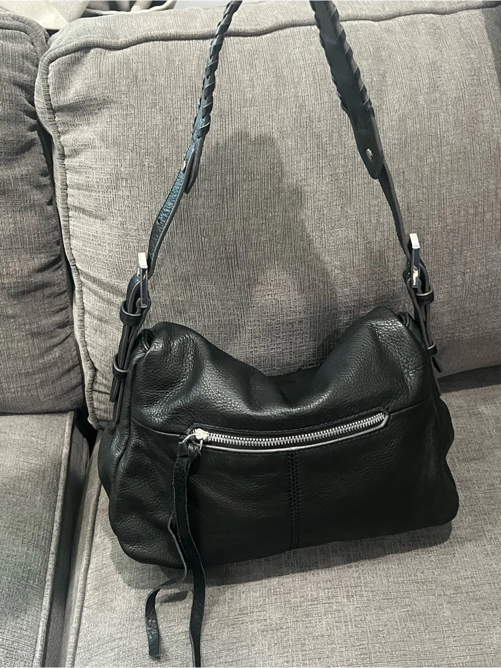 Aimee Kestenberg Hobo Pebbled Black Leather